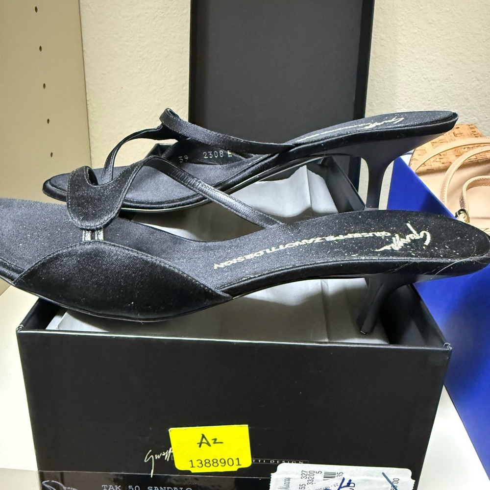 Giuseppe Zanotti Black Satin Heels